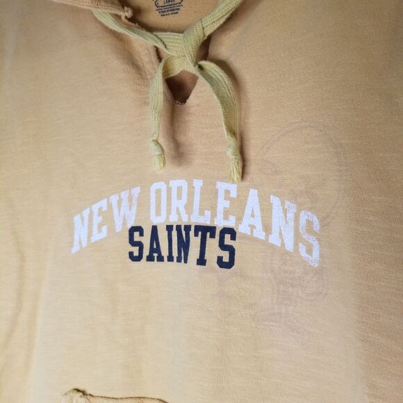New Orleans Saints Yellow Hoodie Sweatshirt Women's Size Large Retro Sport - Picture 3 of 8